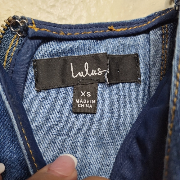 Lulus Crush-Worthy Trend Medium Wash Denim Sleeveless Midi Dress XS Party 90s - Picture 9 of 9